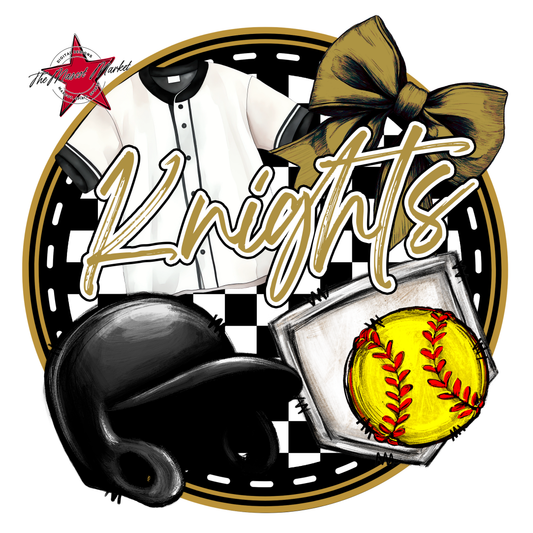 Knights Circle Softball Design-Gold