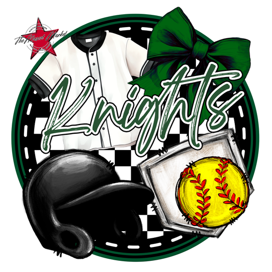 Knights Circle Softball Design-Green
