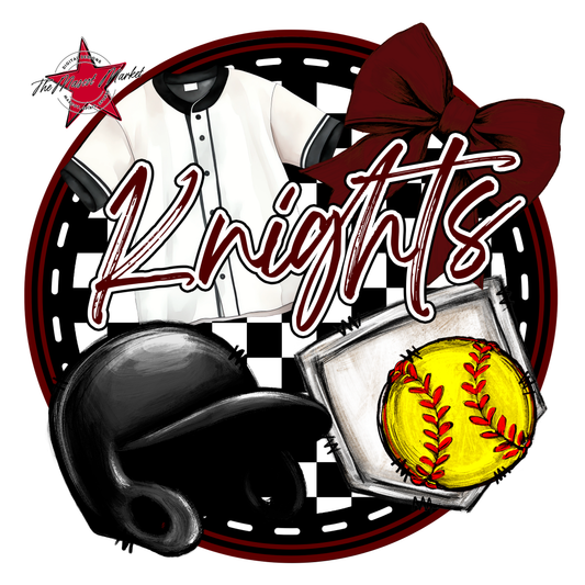Knights Circle Softball Design-Maroon
