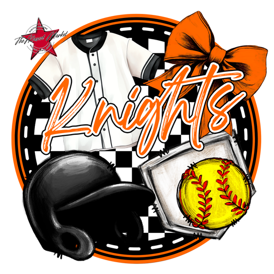 Knights Circle Softball Design-Orange