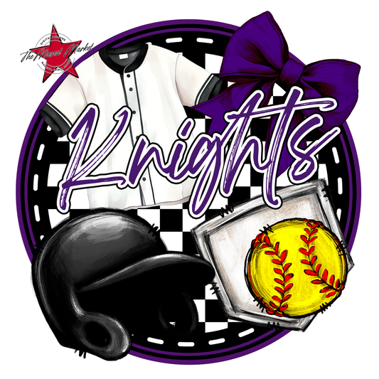 Knights Circle Softball Design-Purple