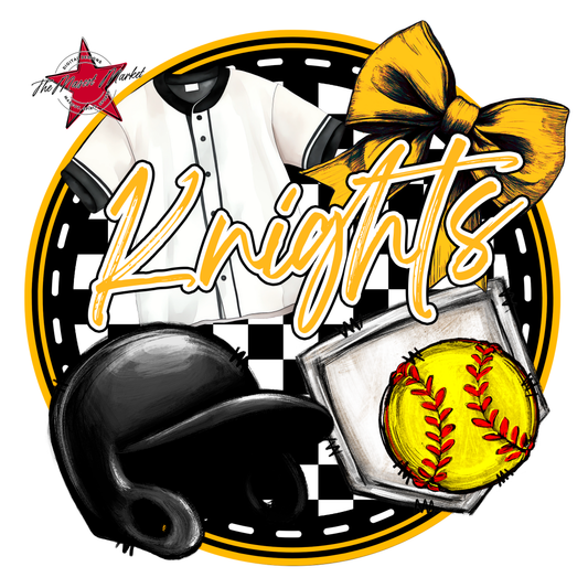Knights Circle Softball Design-Yellow