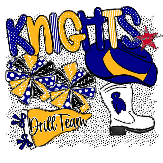 Knights Drillteam Spirit-Blue & Yellow