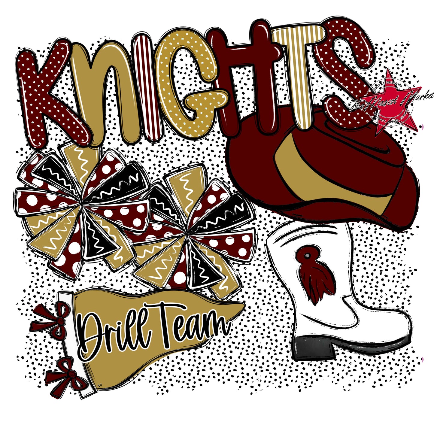 Knights Drillteam Spirit-Maroon & Gold