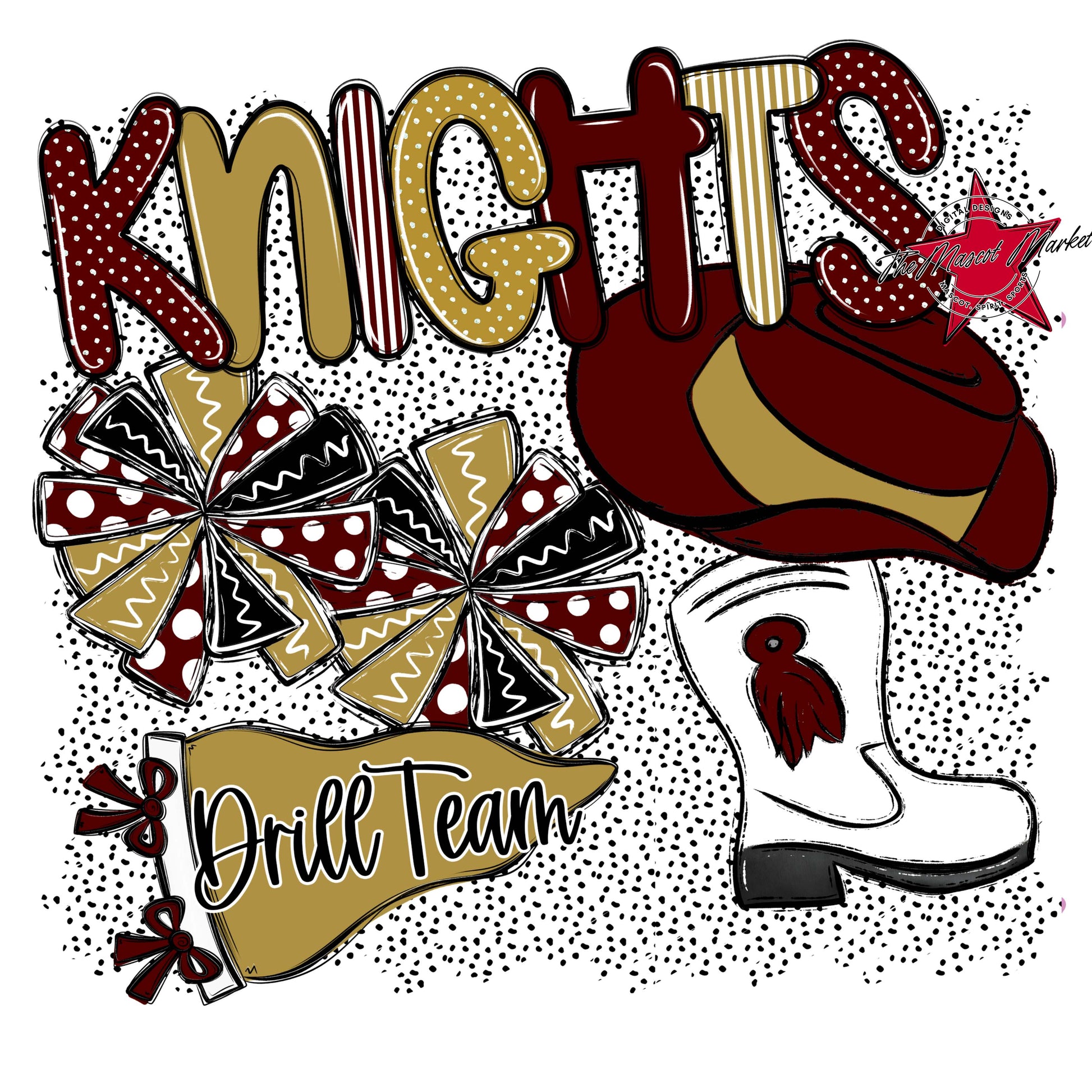 Knights Drillteam Spirit-Maroon & Gold