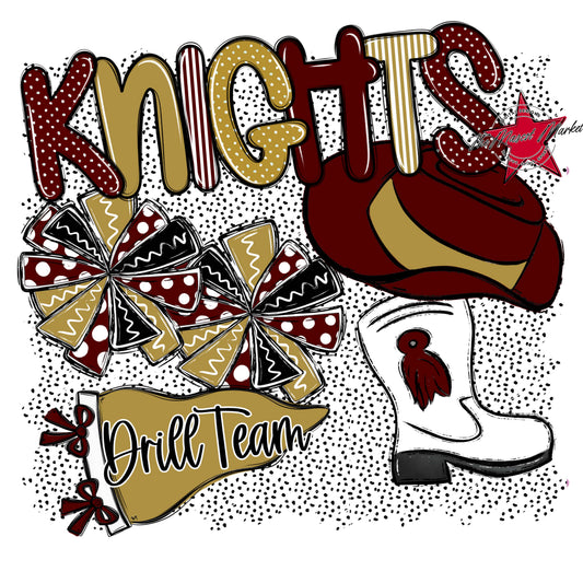 Knights Drillteam Spirit-Maroon & Gold