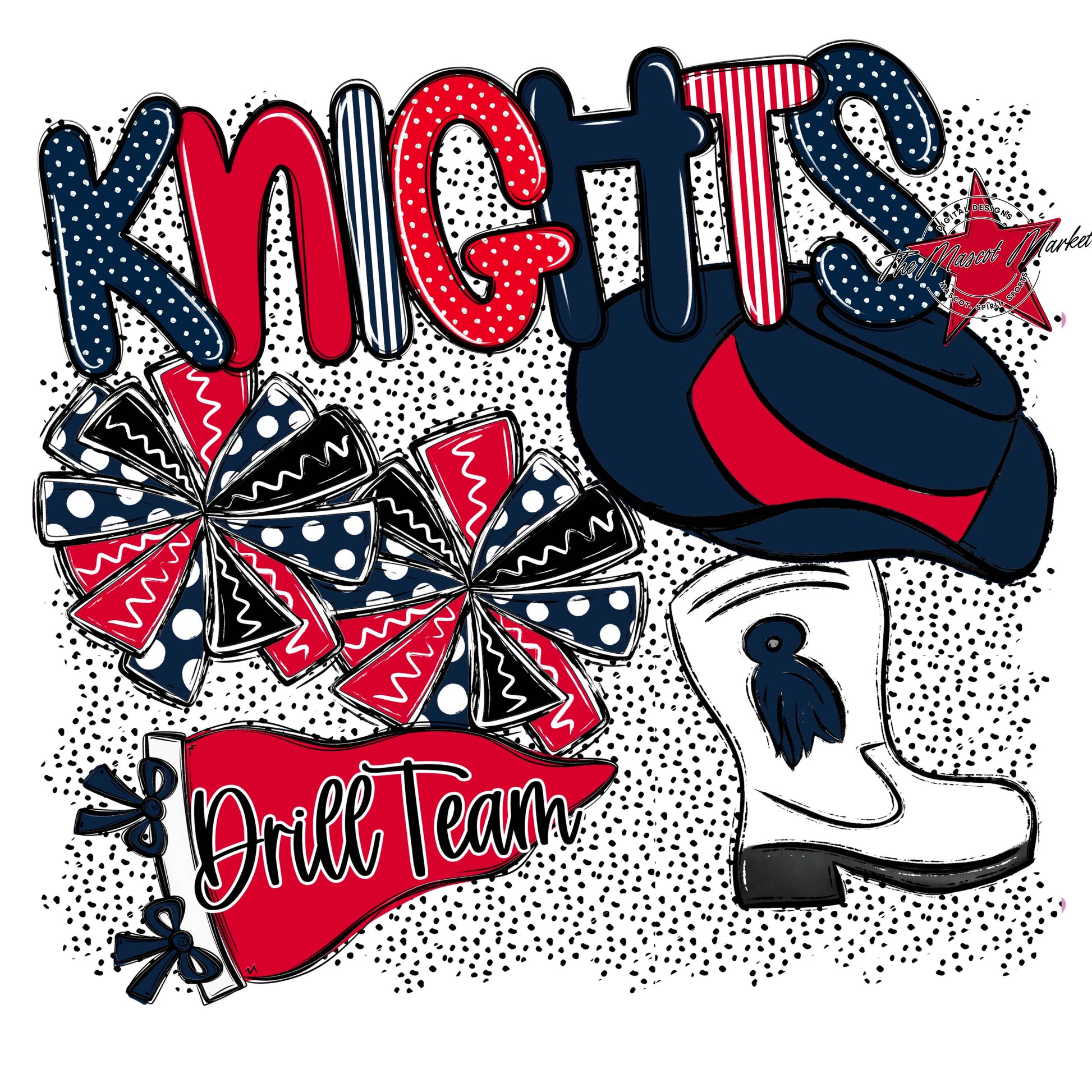 Knights Drillteam Spirit-Navy & Red