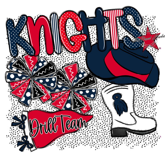 Knights Drillteam Spirit-Navy & Red