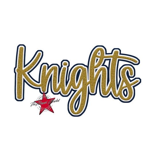 Knights Faux Chenille Patch-Gold