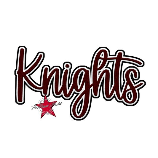 Knights Faux Chenille Patch-Maroon