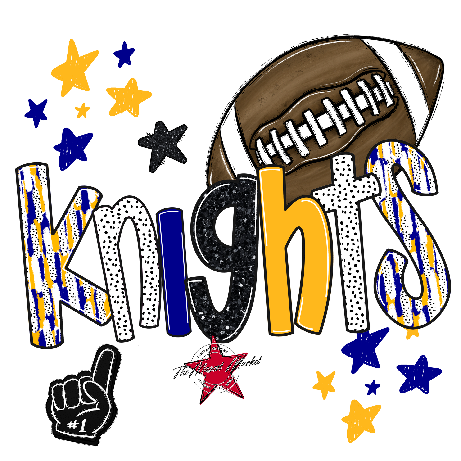 Knights Football Scrape-Blue-Yellow