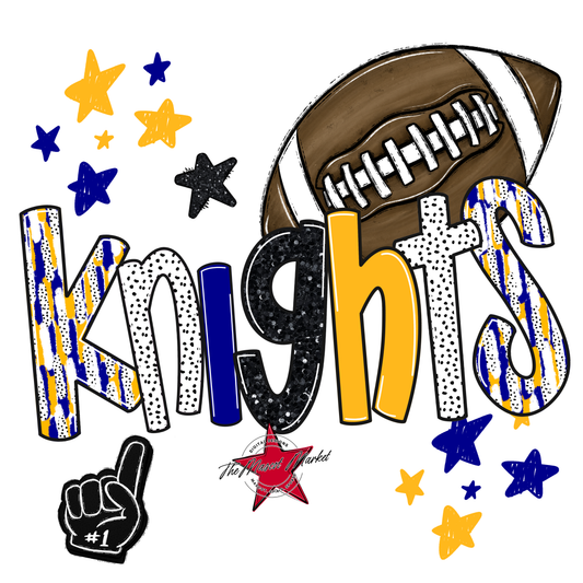 Knights Football Scrape-Blue-Yellow