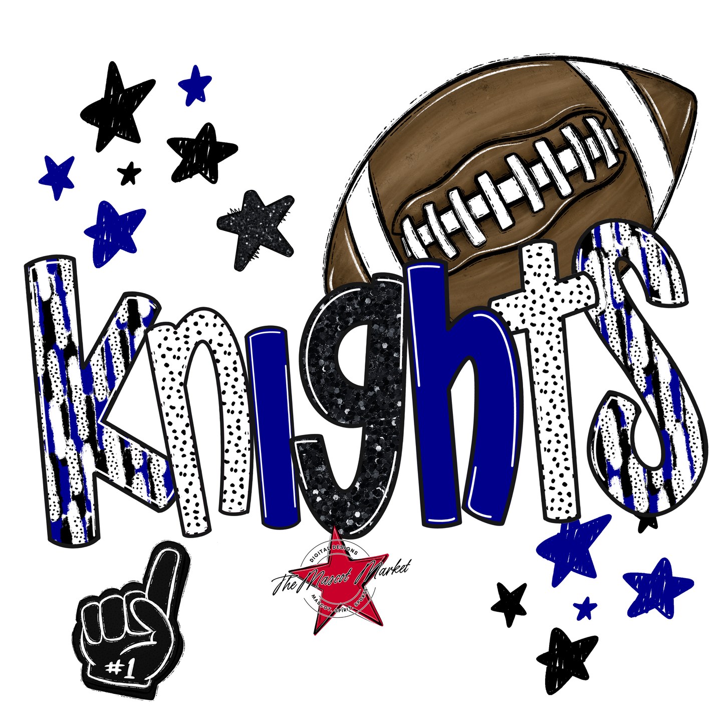 Knights Football Scrape-Blue