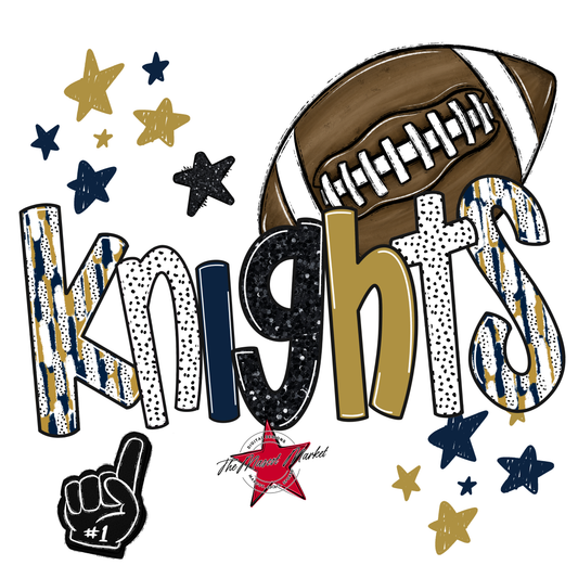 Knights Football Scrape-Navy-Gold