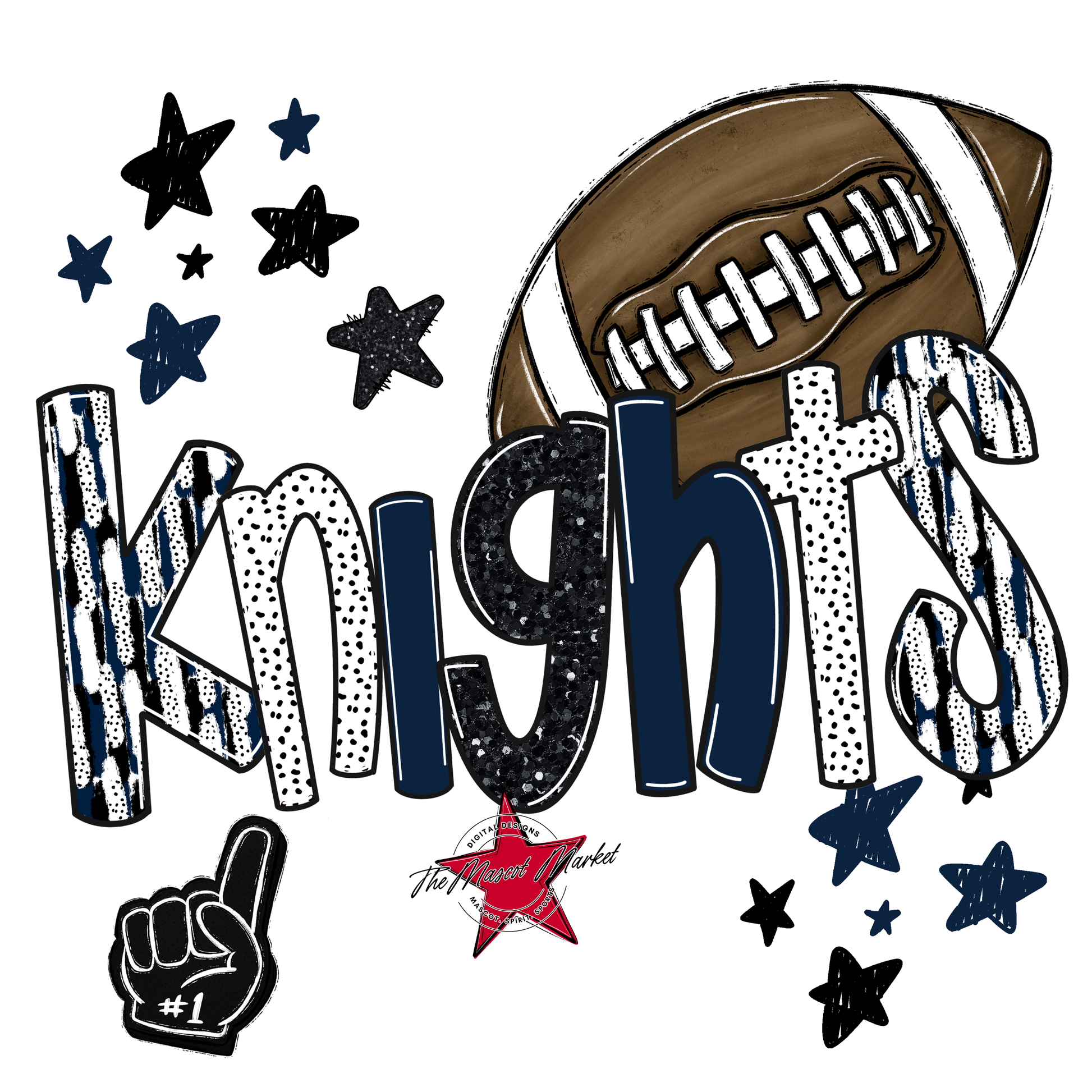 Knights Football Scrape-Navy
