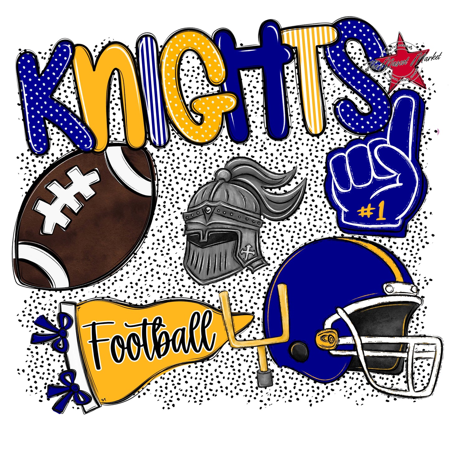 Knights Football Spirit-Blue & Yellow
