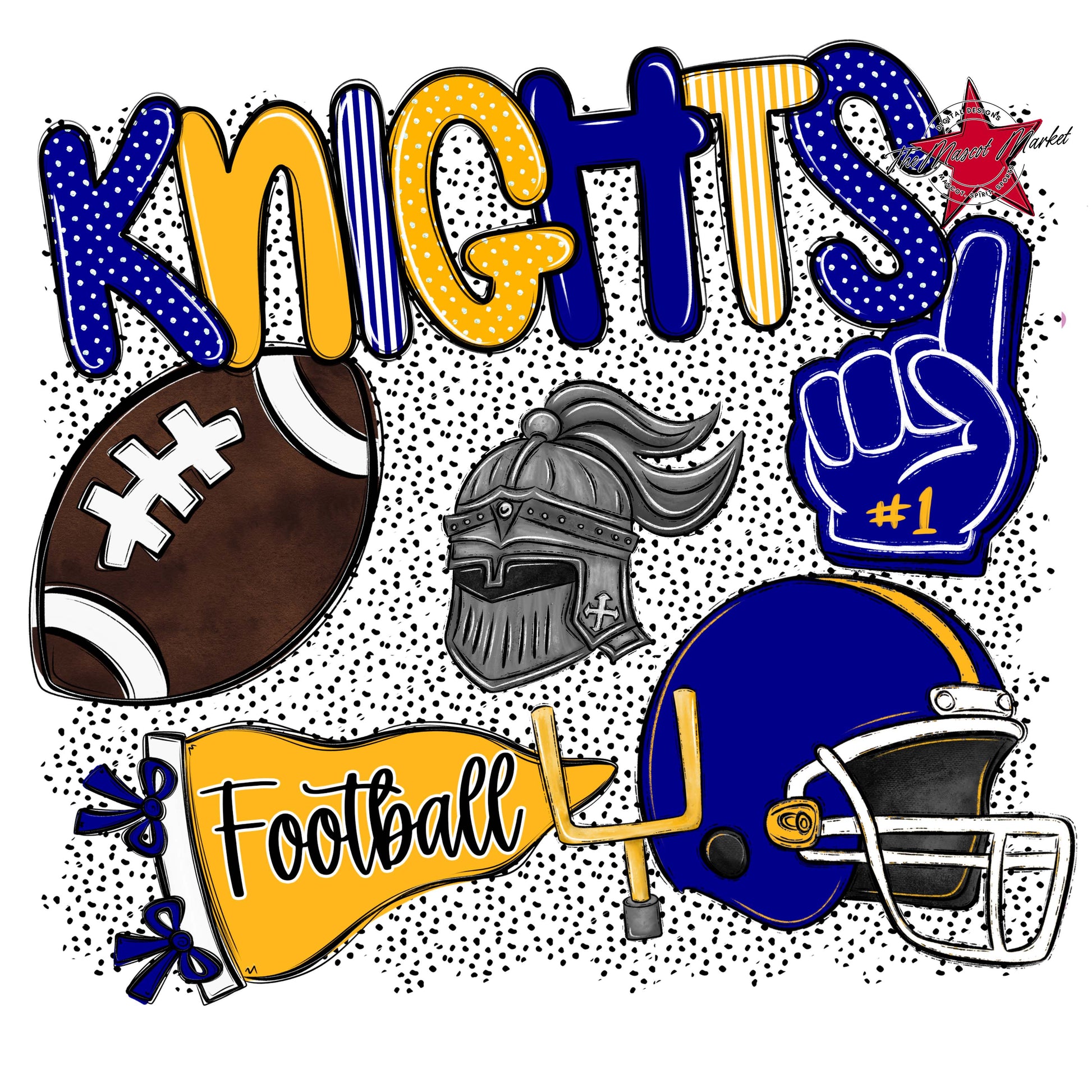 Knights Football Spirit-Blue & Yellow
