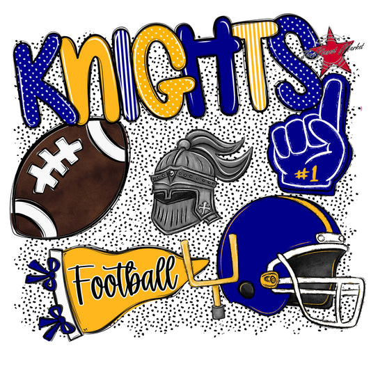 Knights Football Spirit-Blue & Yellow