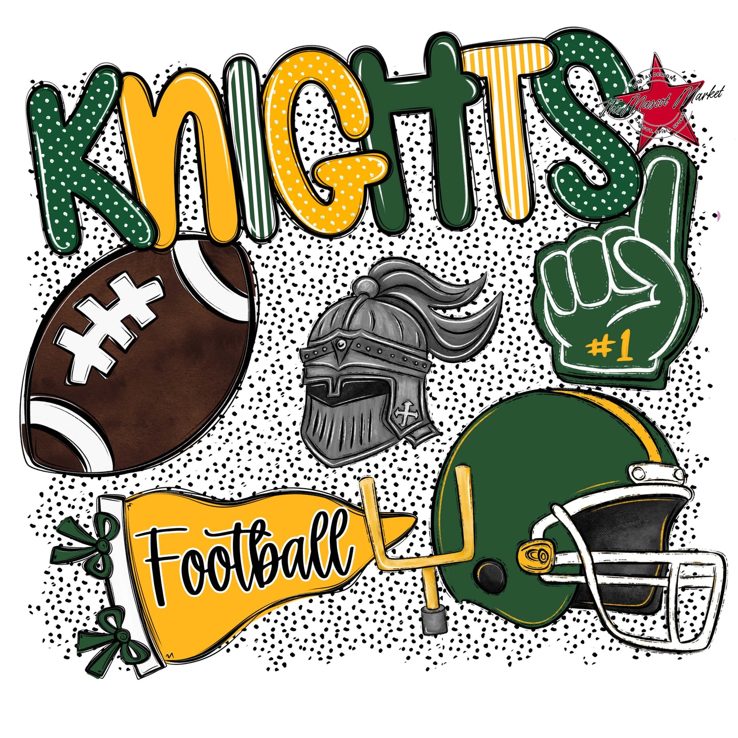 Knights Football Spirit-Green & Yellow