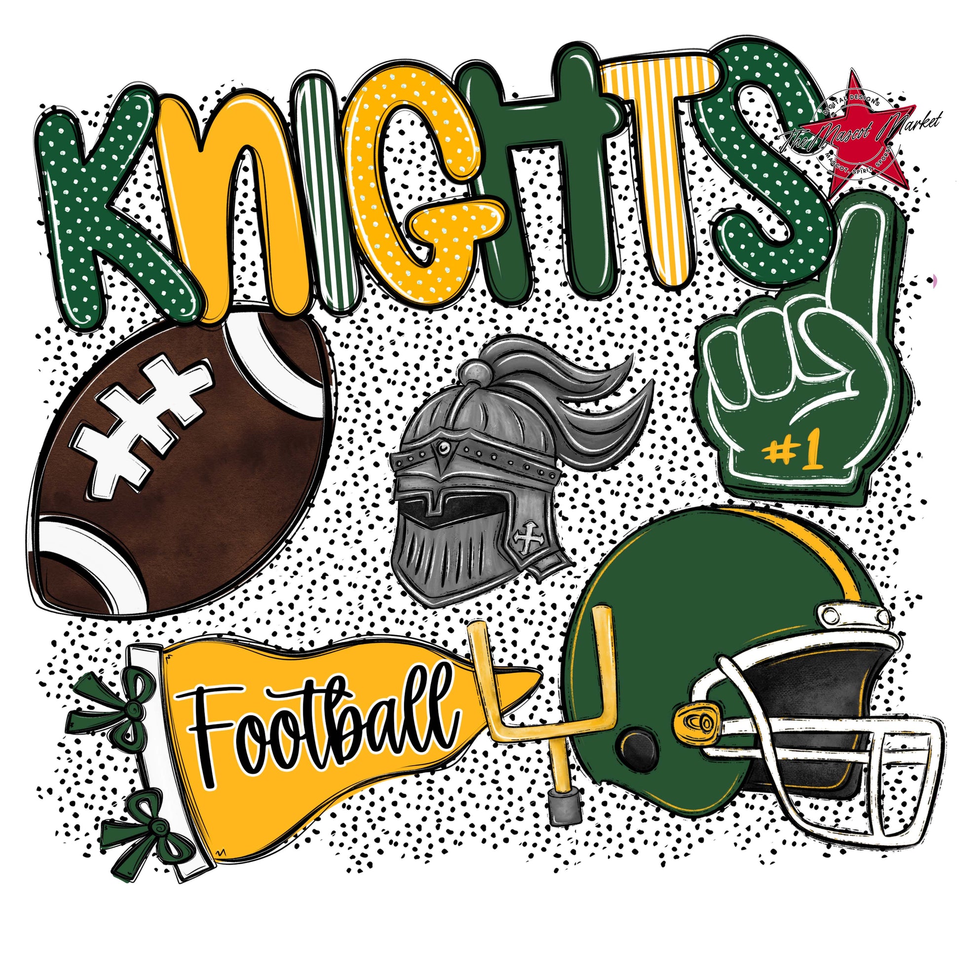 Knights Football Spirit-Green & Yellow