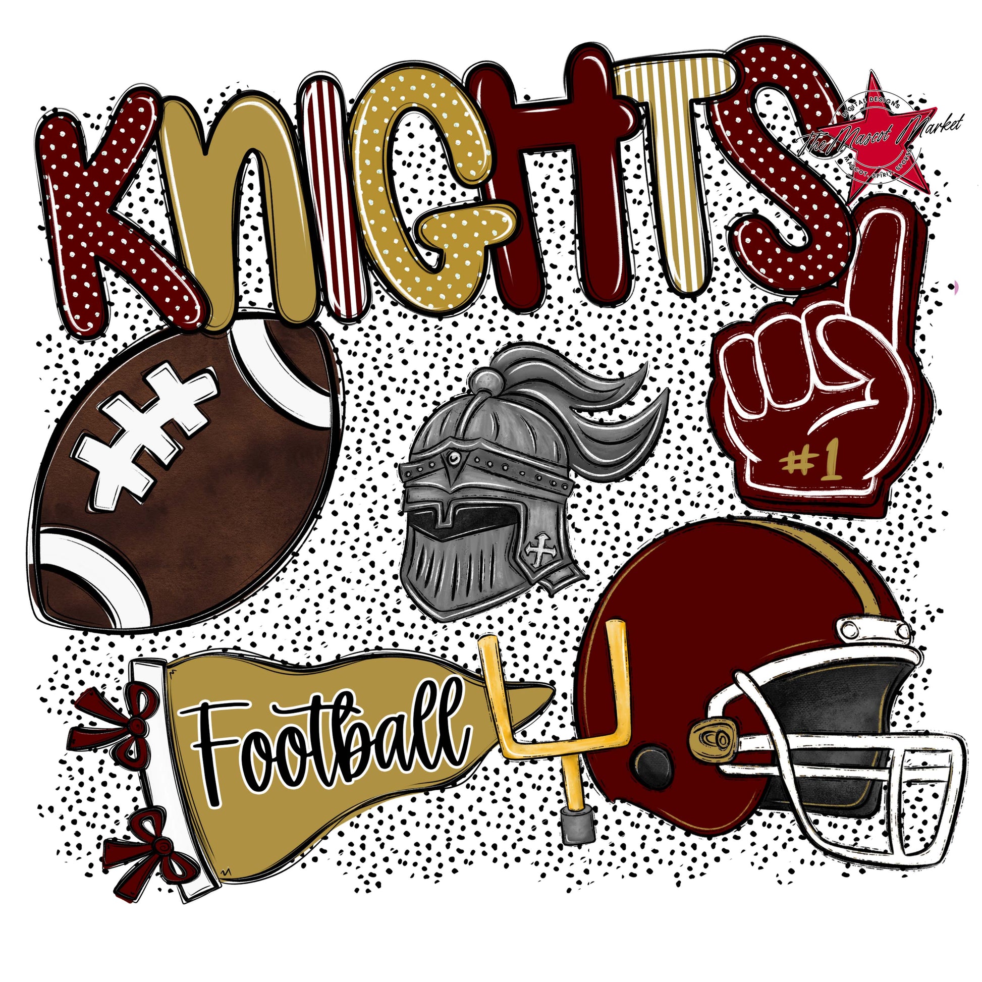 Knights Football Spirit-Maroon & Gold