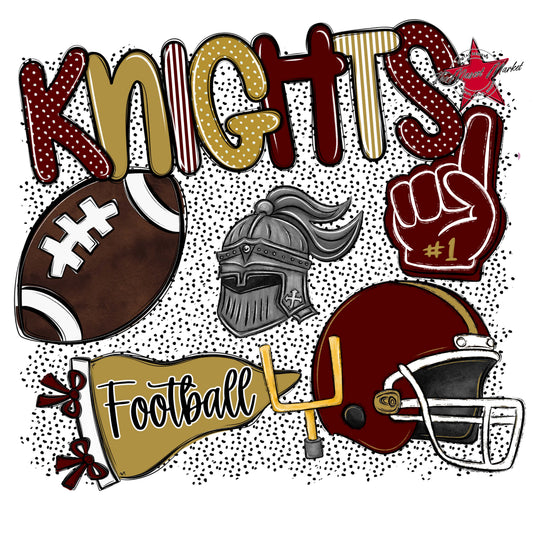 Knights Football Spirit-Maroon & Gold