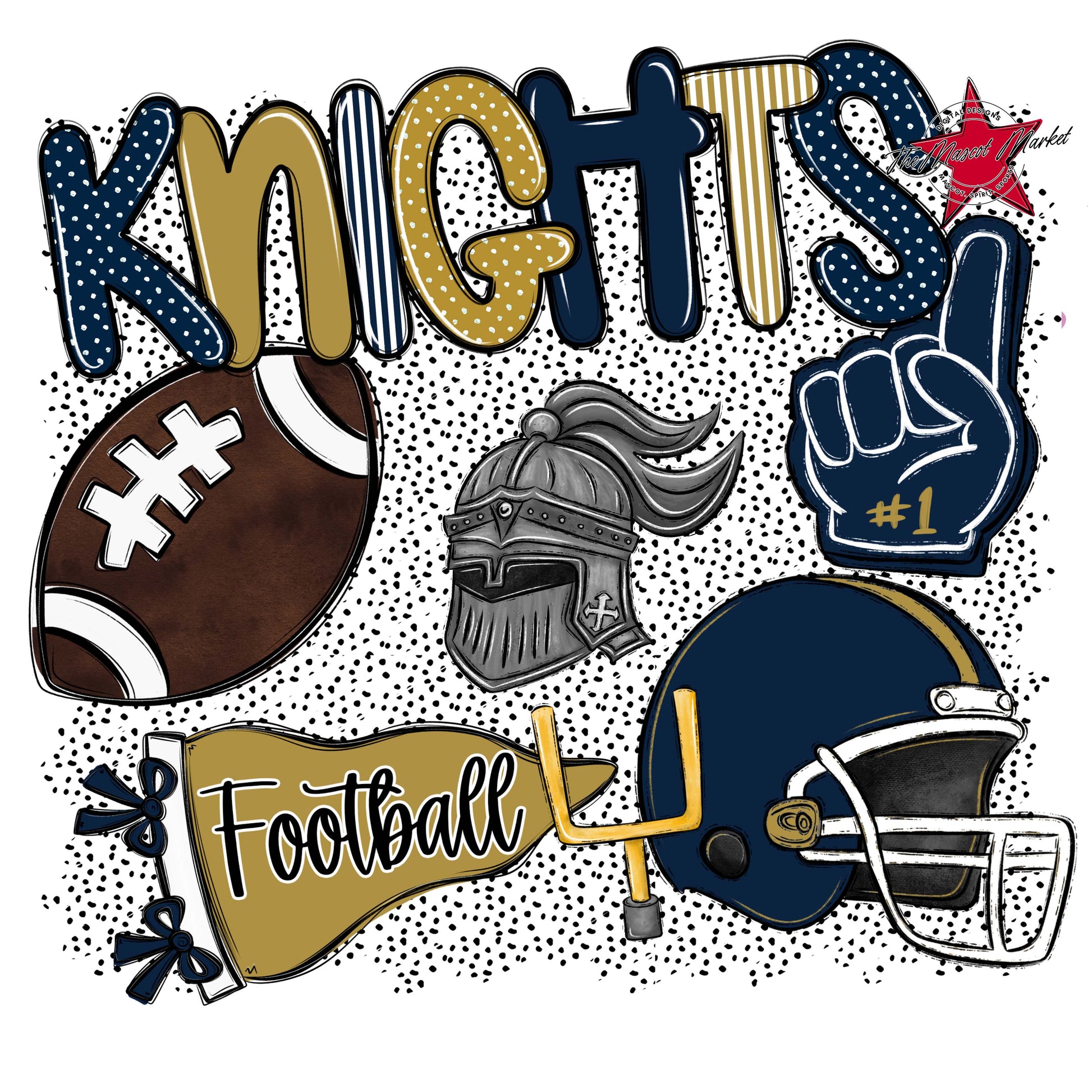 Knights Football Spirit-Navy & Gold