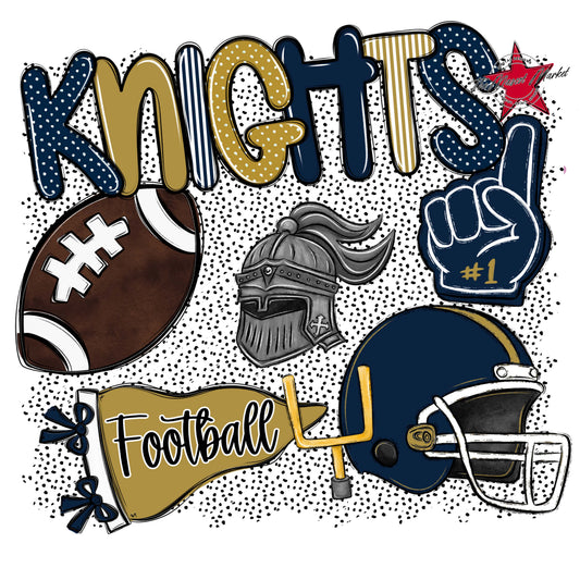 Knights Football Spirit-Navy & Gold