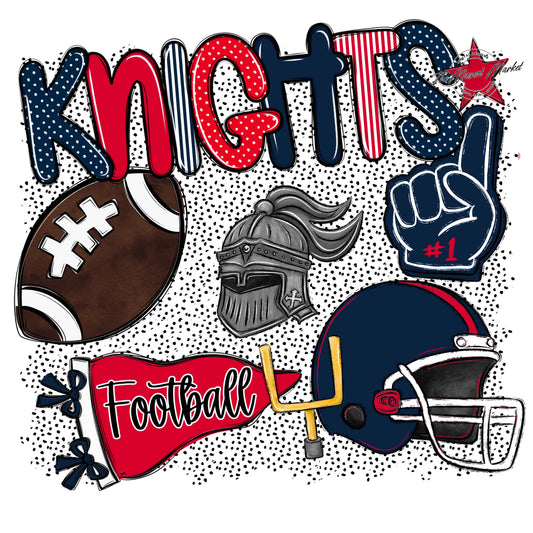Knights Football Spirit-Navy & Red