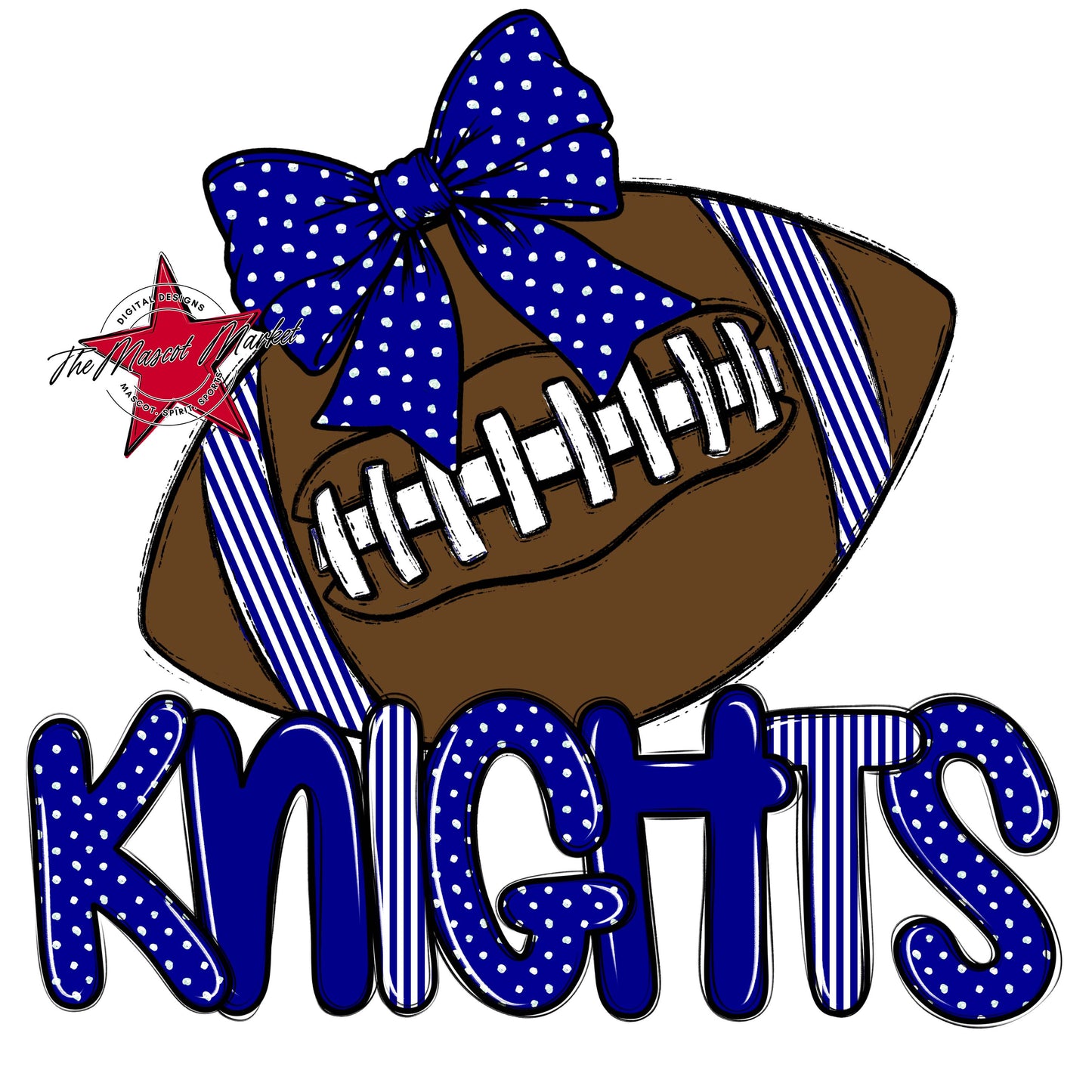 Knights Football Spirit Design-Blue
