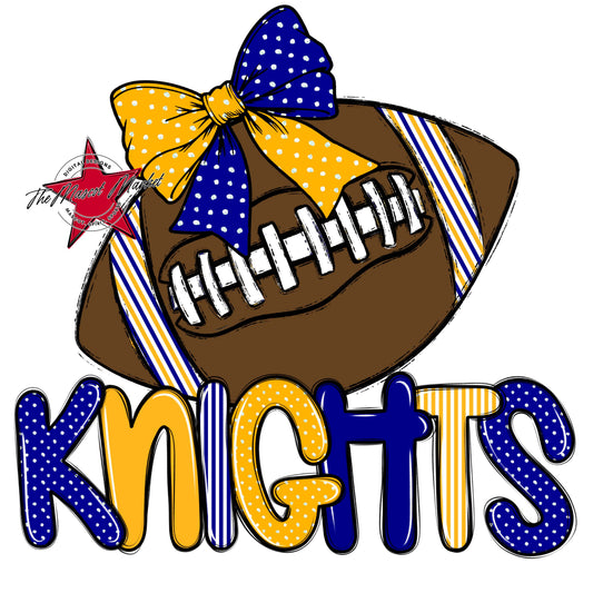 Knights Football Spirit Design-Blue & Yellow