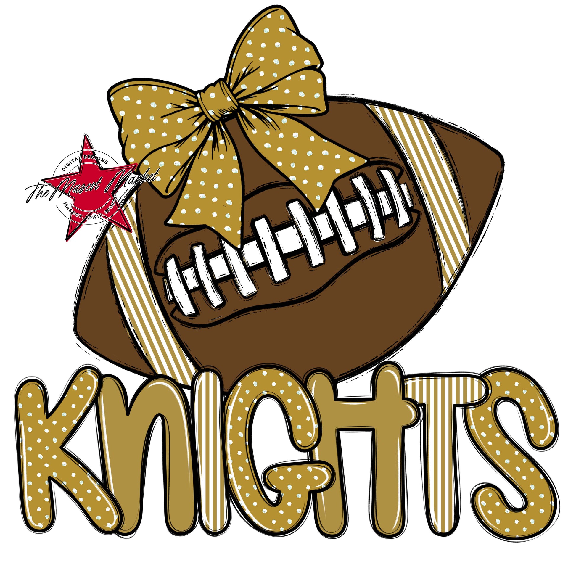 Knights Football Spirit Design-Gold