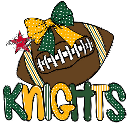 Knights Football Spirit Design-Green & Yellow