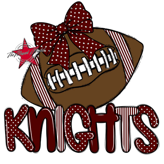 Knights Football Spirit Design-Maroon