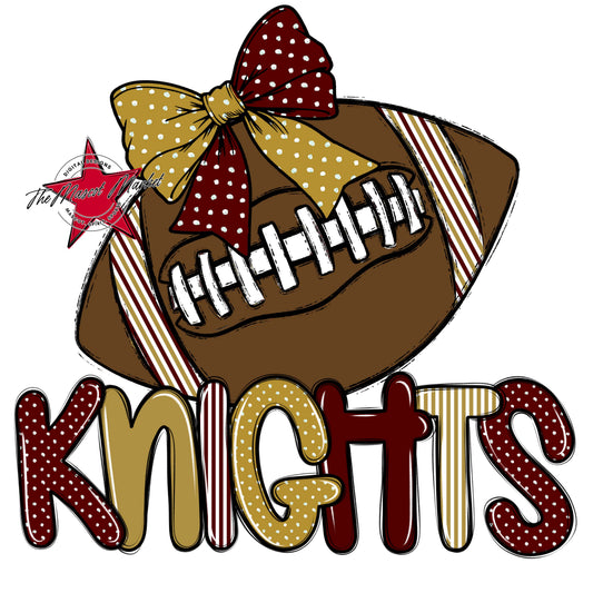 Knights Football Spirit Design-Maroon & Gold
