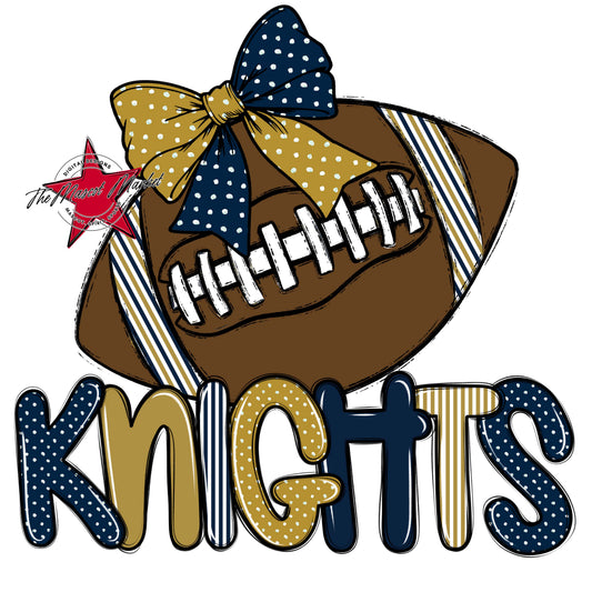 Knights Football Spirit Design-Navy & Gold
