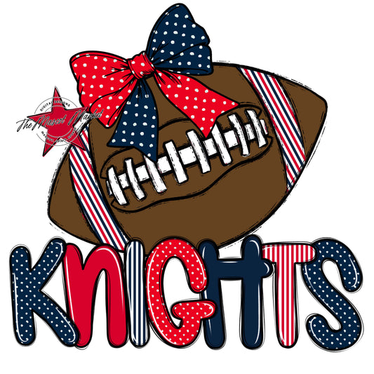 Knights Football Spirit Design-Navy & Red