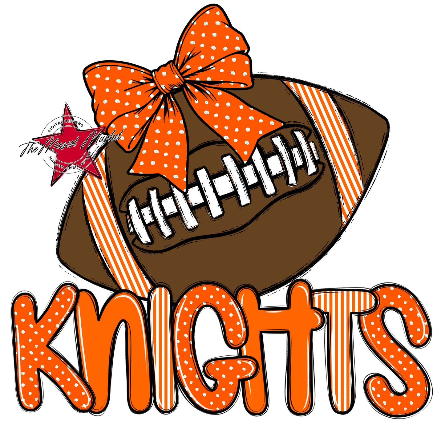 Knights Football Spirit Design-Orange