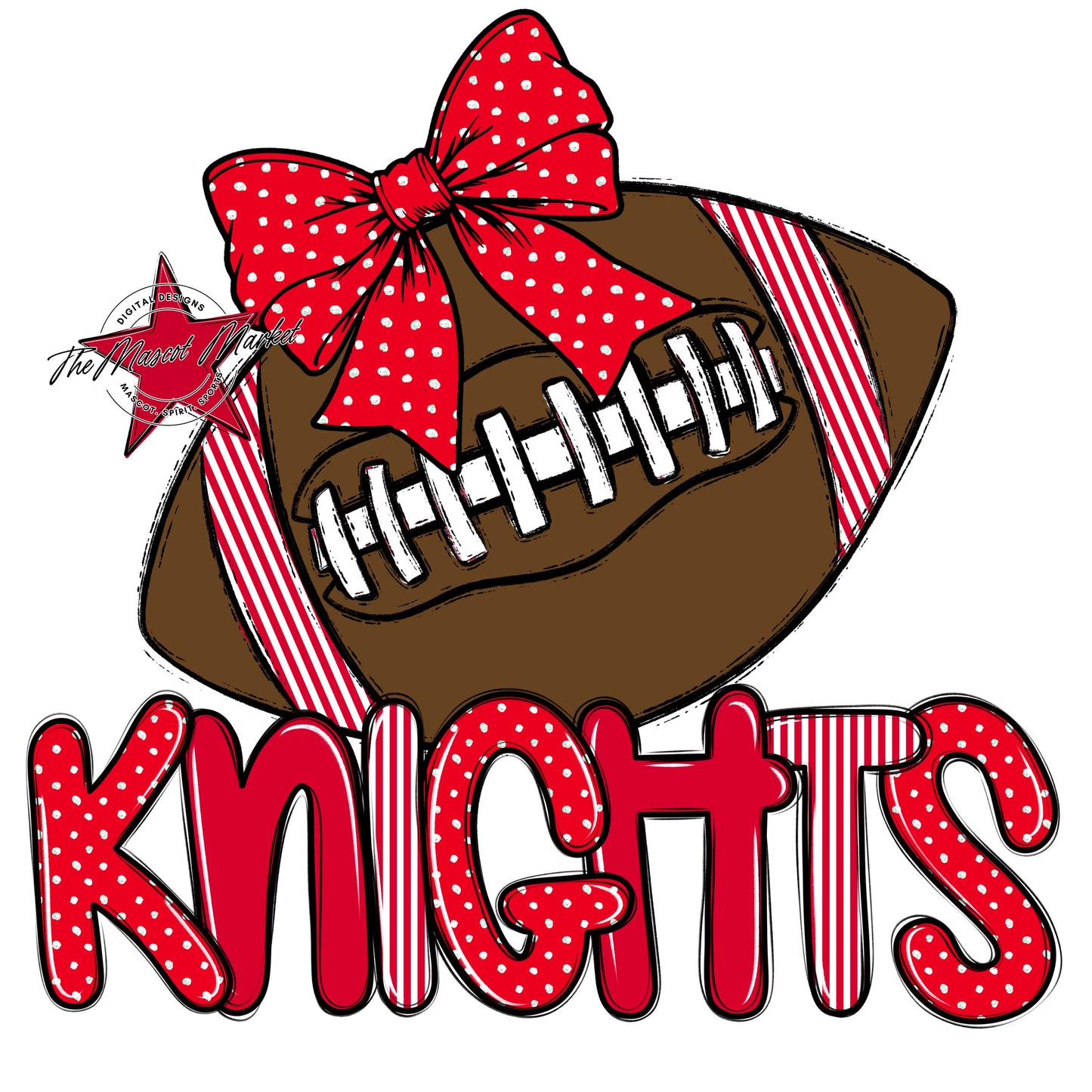 Knights Football Spirit Design-Red