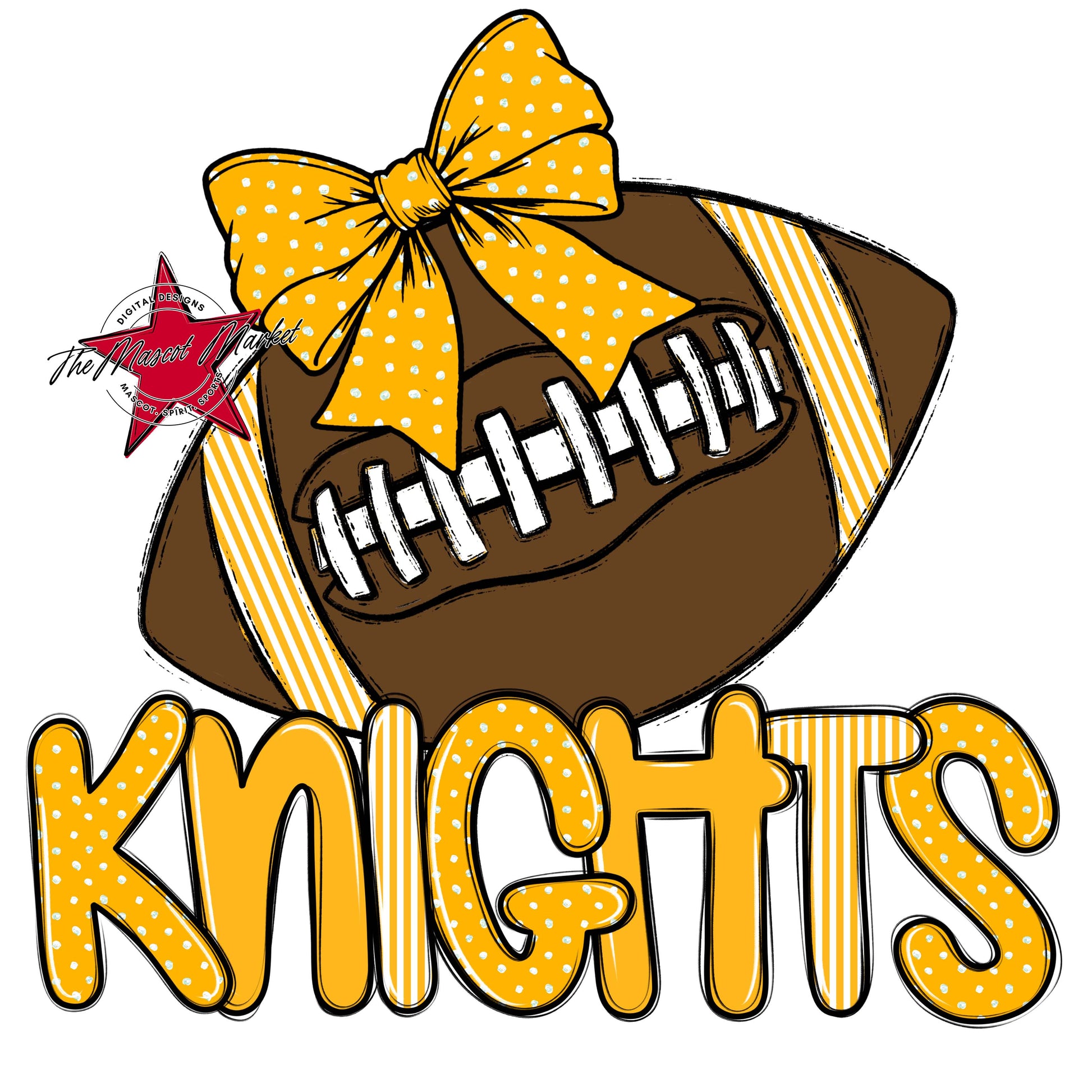 Knights Football Spirit Design-Yellow