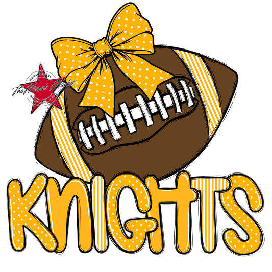Knights Football Spirit Design-Yellow