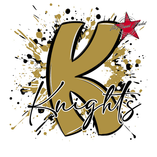 Knights Mascot Splatter-Gold