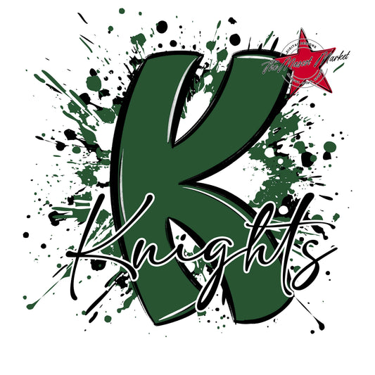 Knights Mascot Splatter-Green