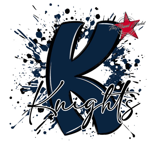 Knights Mascot Splatter-Navy