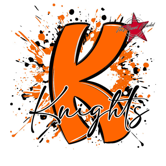 Knights Mascot Splatter-Orange