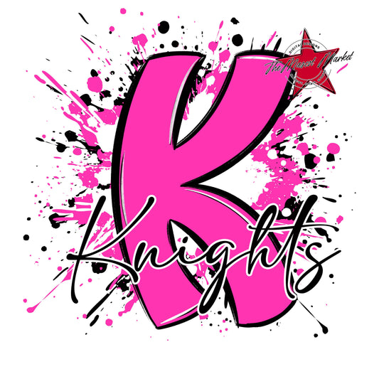 Knights Mascot Splatter-Pink