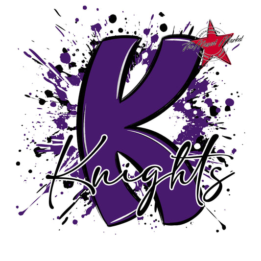 Knights Mascot Splatter-Purple