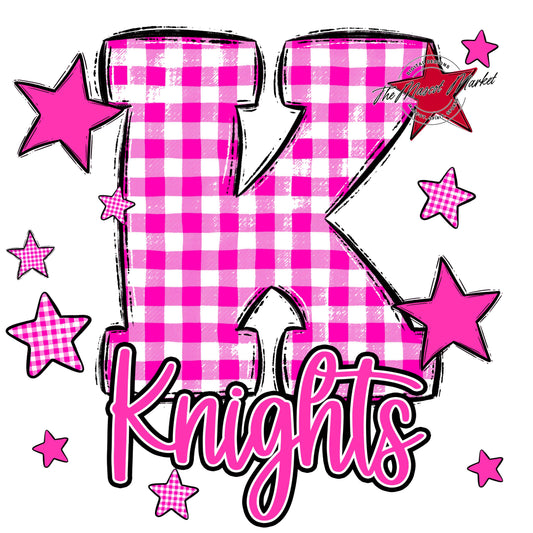 Knights Plaid Star Design-Pink