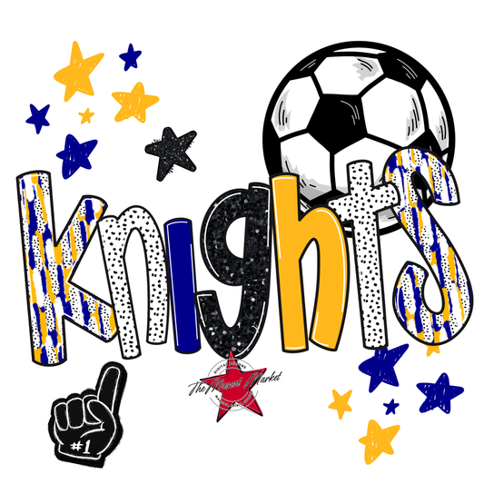 Knights Soccer Scrape-Blue-Yellow