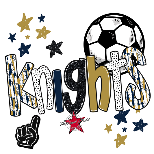 Knights Soccer Scrape-Navy-Gold